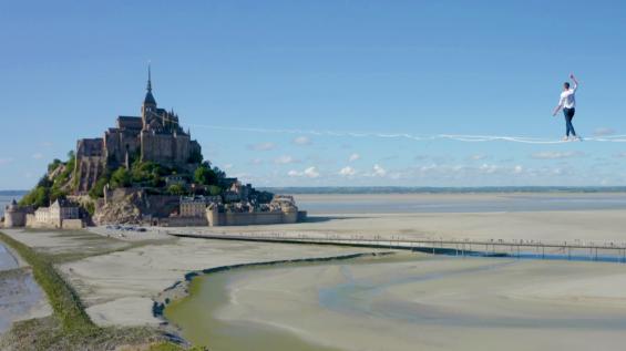 La ligne de l'ange : Highline au Mont Saint-Michel